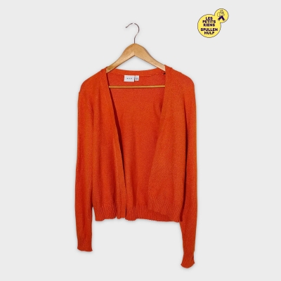 Gilet Orange Vif Maille Douce Vila Taille L