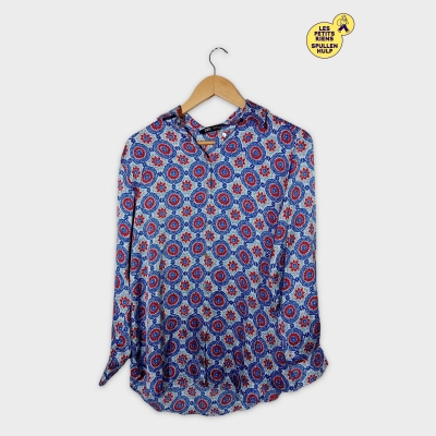 Blouse Fluide Zara Motifs Géométriques Fleurs