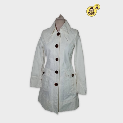 Manteau Léger Blanc Pimkie À Boutons Contrastés Xs