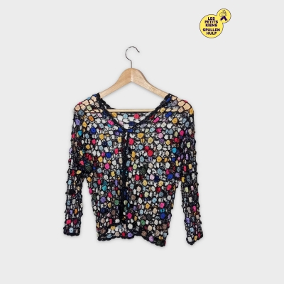 Haut En Crochet Multicolore À Perles