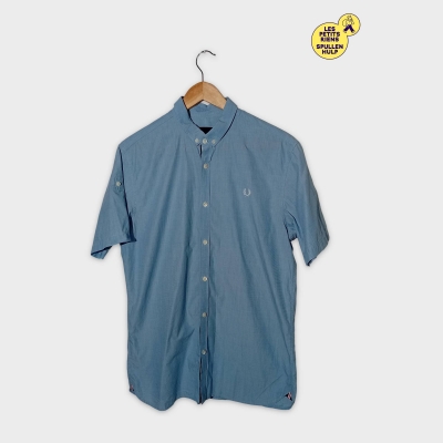 Chemise Fred Perry Bleue Manches Courtes M