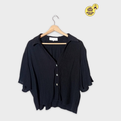 Haut Plissé Noir Zara Xl