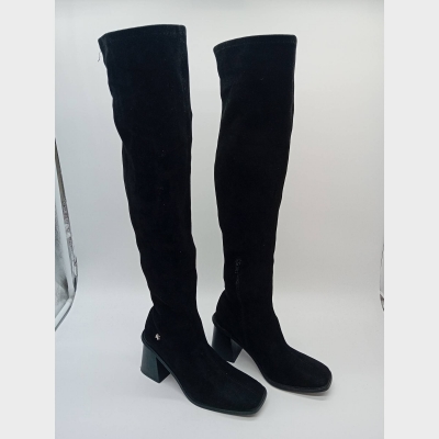 Bottes Hautes Vanessa Wu En Daim Noir À Talons 38