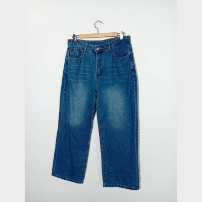 Jean Large Bleu Délavé Coupe Droite