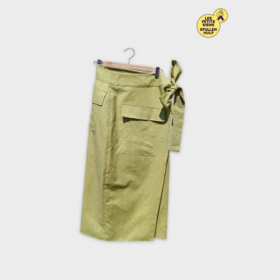 Jupe Portefeuille Vert Anis Label Jaune