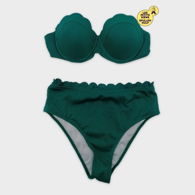 Maillot De Bain Deux Pièces Vert Texturé