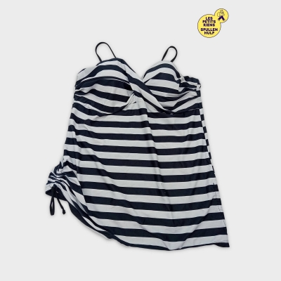 Tankini Rayé Noir Et Blanc Xxl