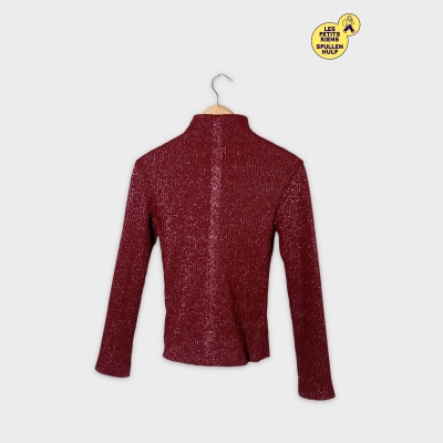 Haut Plissé Pailleté Bordeaux Kenzo