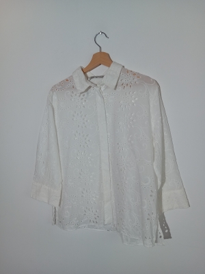 Chemise Zara Blanche Broderie Anglaise