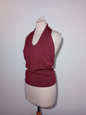 Top Dos Nu Bordeaux Zara