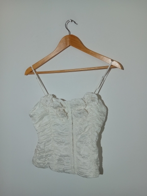 Haut Corset Bustier Zara Blanc À Fleurs S