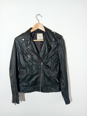 Veste Perfecto En Cuir Noir Mango M