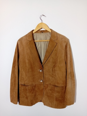 Blazer En Daim Agneau Marron Xl