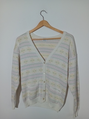 Gilet Vintage Maille Pastel Tricosport Xs