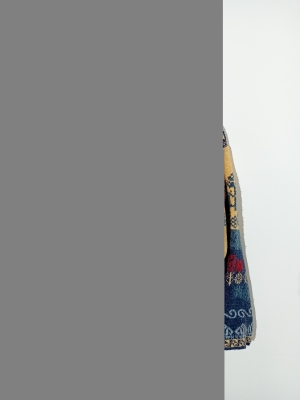 Pull Vintage À Motifs Ethniques Bleu Et Jaune Réversible