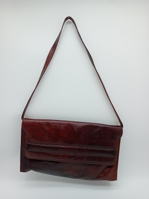 Sac À Main En Cuir Marron Vintage