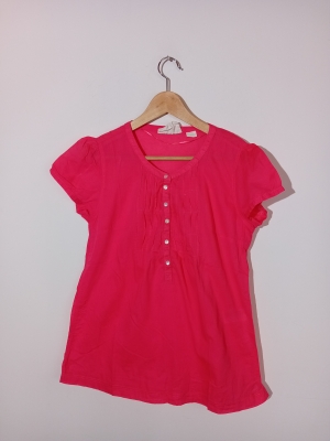Blouse H&m Rose Fuchsia À Détails Plissés