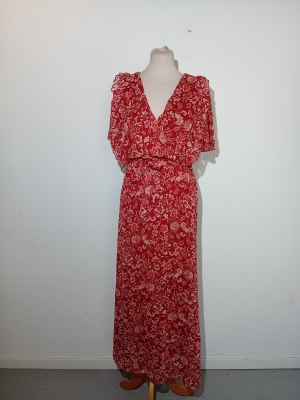 Robe Longue Rouge Fleurie S