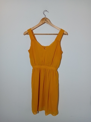 Robe Fluide Jaune Moutarde Naf Naf S