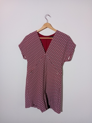 Combinaison Short Bordeaux Motifs Géométriques Zara