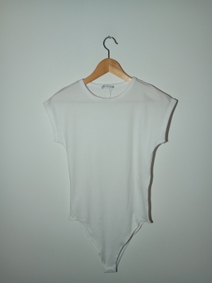 Body Côtelé Blanc Zara L
