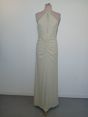 Robe Longue Beige Dos Nu Drapée S