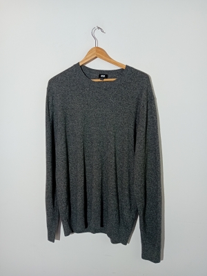 Pull Col Rond En Cachemire Gris Uniqlo L