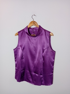 Haut Satin Violet M&s Mode L