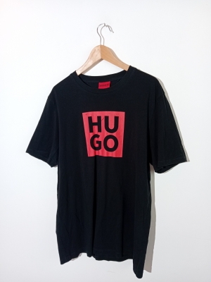 T-shirt Noir Hugo À Logo Rouge Xl