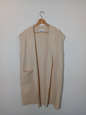 Cardigan Long Sans Manches Beige Essentiel Antwerp