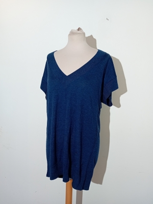 Pull Col V Zadig & Voltaire En Laine Mérinos Bleu L