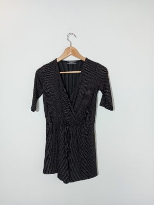 Combinaison Short Jennyfer Noire Brillante À Rayures