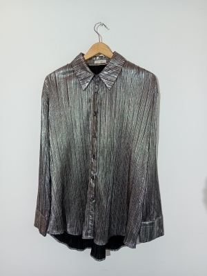 Chemise Plissée Argentée Suncoo