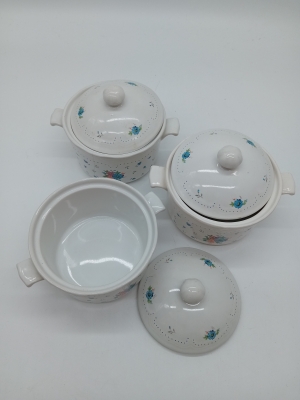 Lot De 3 Mini Soupières En Céramique Provincial Bouquet