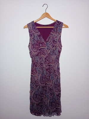 Robe Longue Paisley Violette Massimo Dutti M