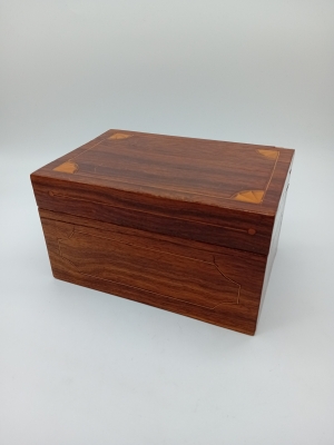 Coffret En Bois Marqueté Vintage