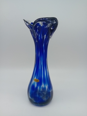 Vase En Verre Soufflé Bleu Cobalt