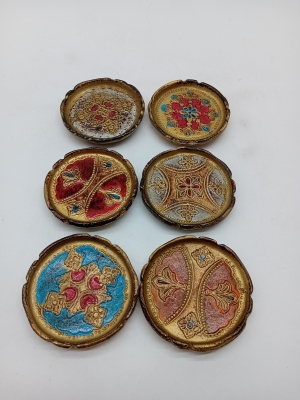 Lot De 6 Dessous De Verre Vintage