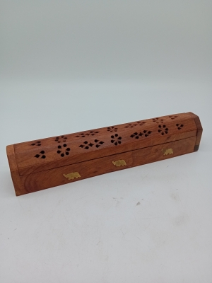 Porte-encens Boite En Bois Sculpte