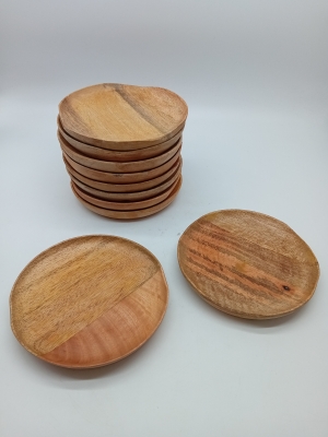 Lot De 10 Assiettes En Bois De Manguier Casa