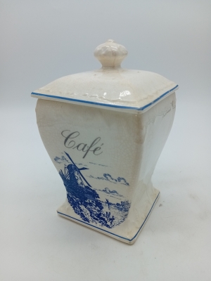 Pot À Café Ancien Céramique Style Delft