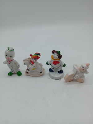 Lot De 4 Figurines Clowns Vintage