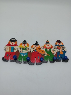 Patere Vintage Clowns Musiciens En Bois