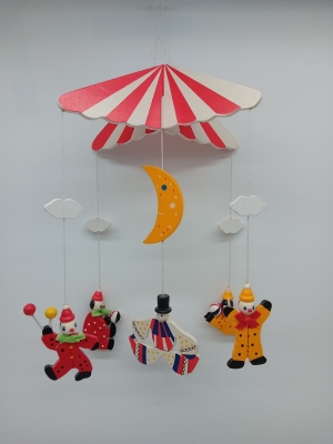 Mobile Décoratif Vintage En Bois Cirque