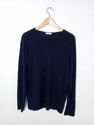 Pull En Laine Bleu Marine Paolo Pecora