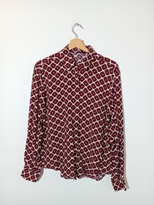 Chemisier Fluide À Motifs Géométriques Bordeaux Zara