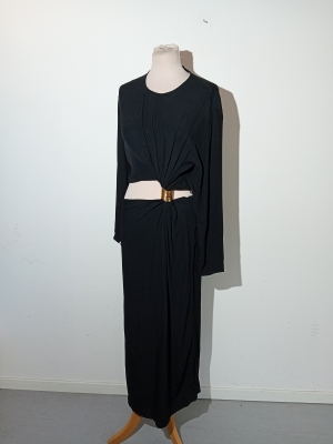 Robe Longue Noire Drapée Zara