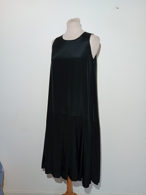 Robe Longue Noire Plissée Soie S Maxmara