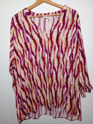 Blouse Fluide Zébrée Cassis & Paprika