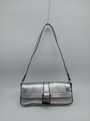 Sac A Main Baguette Argente Metalise